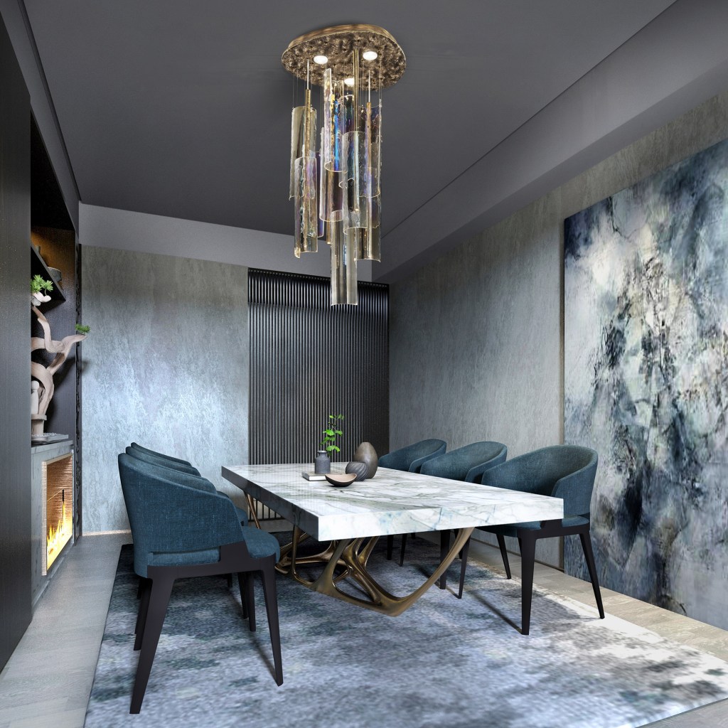 lampadario di lusso per sala da pranzo elegante